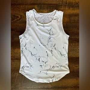Buffbunny White Marble Tank Top Shirt Size Small